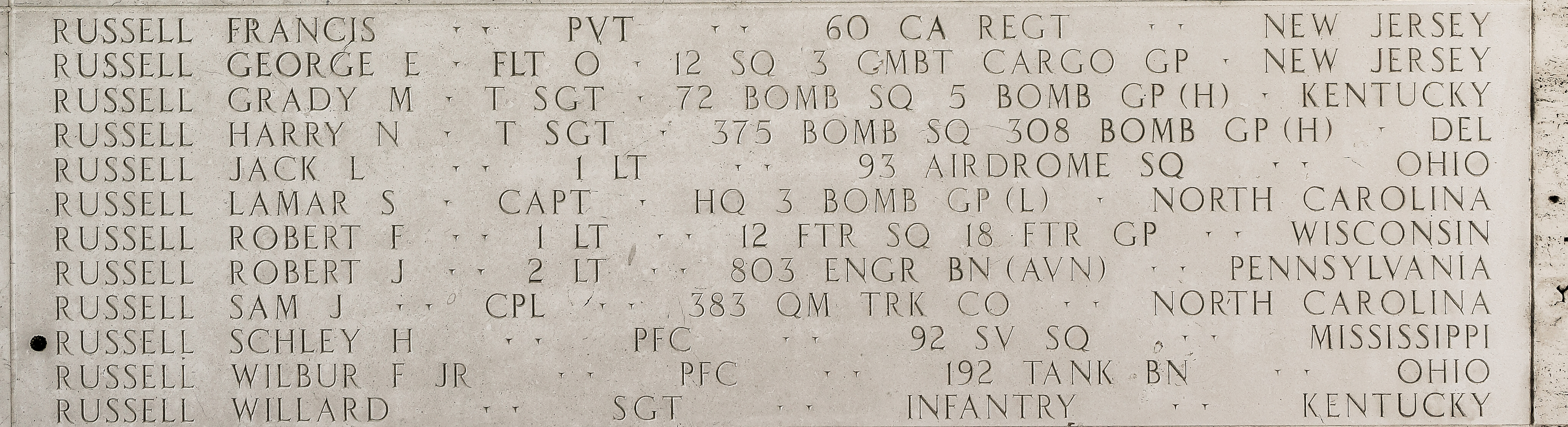 George E. Russell, Flight Officer